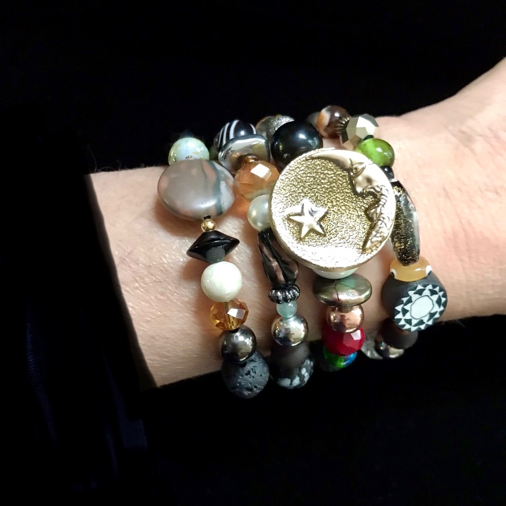 Handmade Bracelet with Vintage and Modern Elements (NB70-3H) - Picture 6 of 8